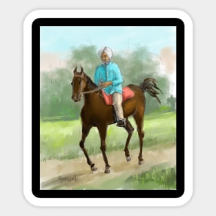 Babaji on Horseback Sticker